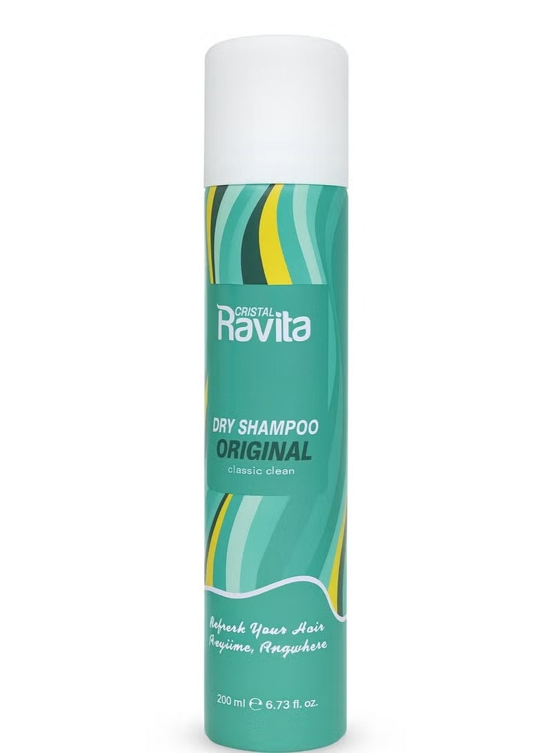 CRISTAL Ravita Dry Shampoo ORIGINAL Classic Clean Refresh Your Hair 200 ml - Image 1